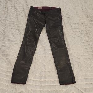AG Adriano Goldschmied Wine Colored Skinny Coated Jeans Size 26!